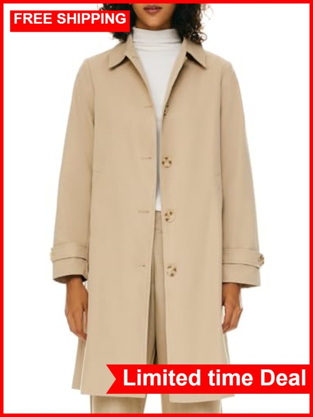 Orolay Single Breasted Trench Coat Mid-Long Classic Lapel